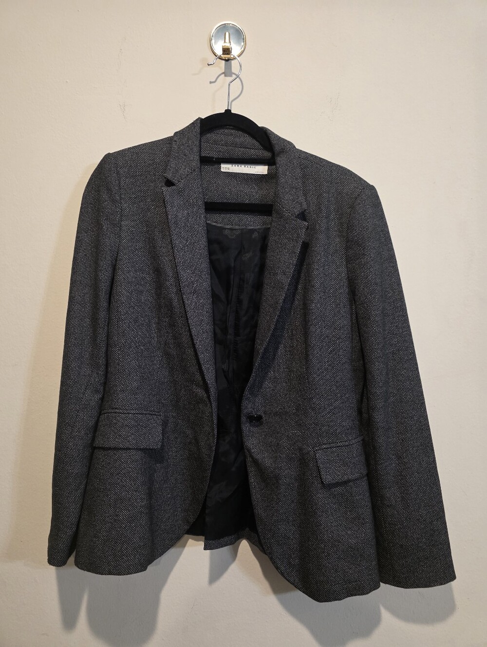 Zara Basic Black & White Textured Tweed